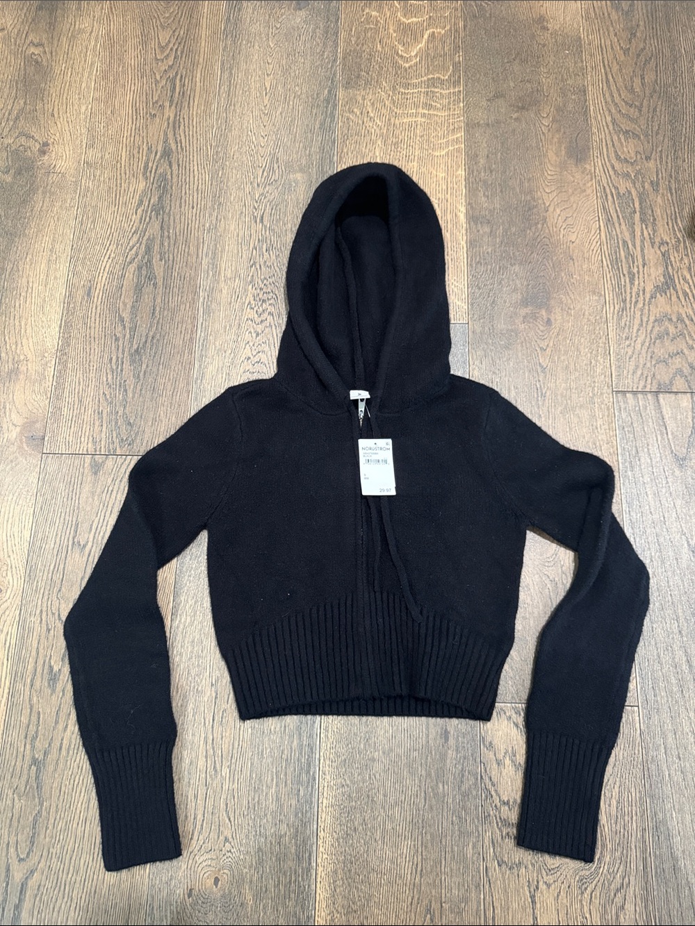 Abound Black Cropped Hooded Sweater